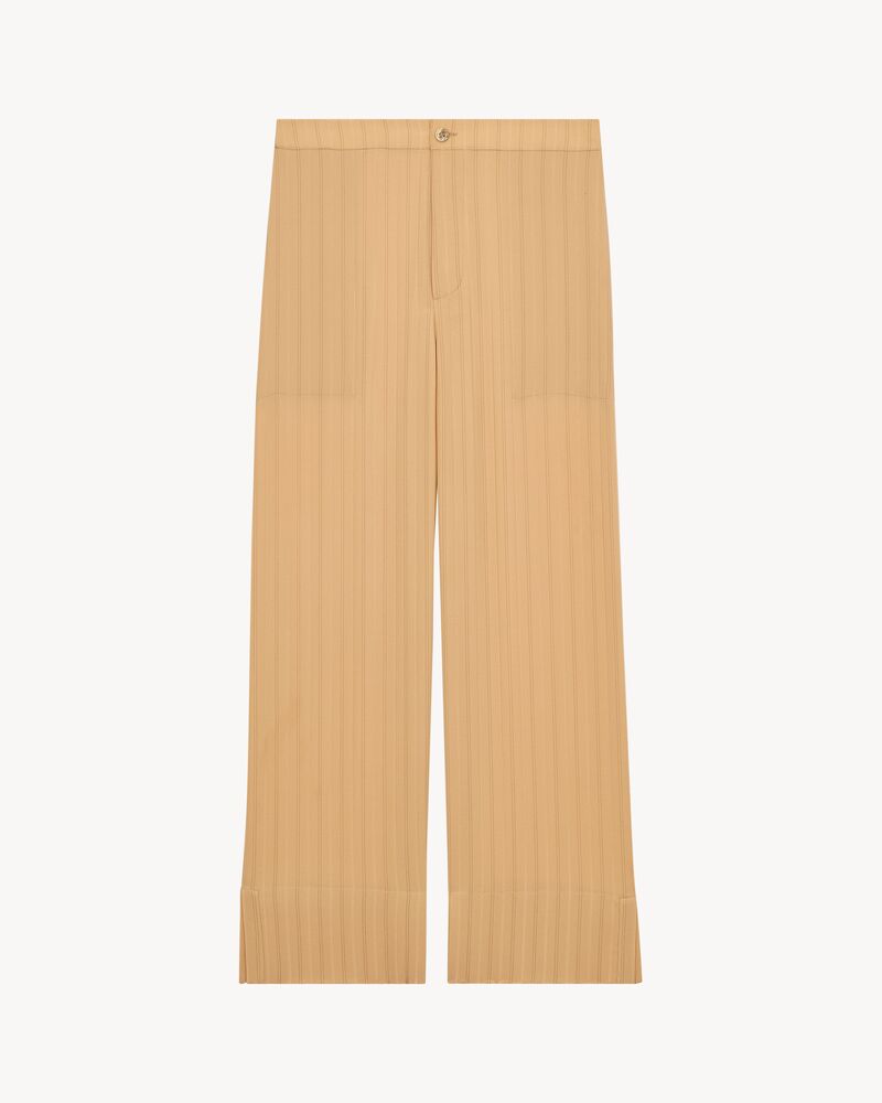 条纹桑蚕丝长裤