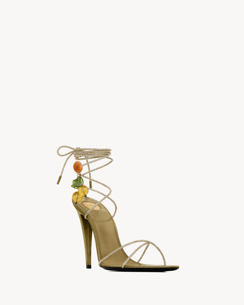 MON CHÉRI绒面革和仿水晶凉鞋