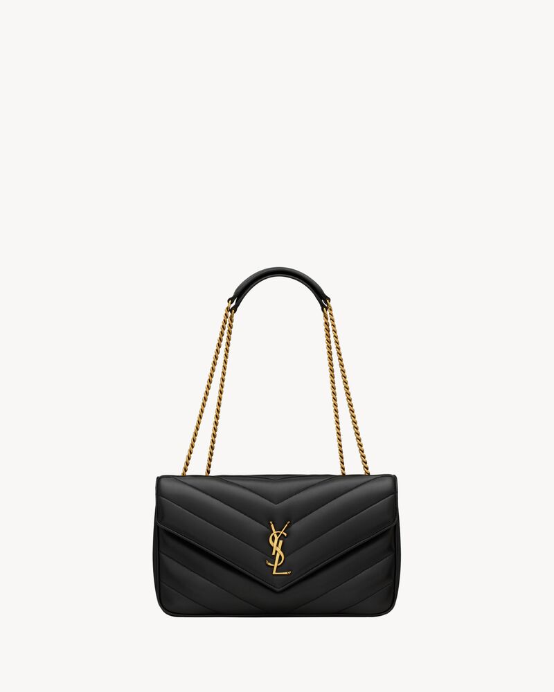 黑色LOULOU中号绗缝小羊皮手袋
