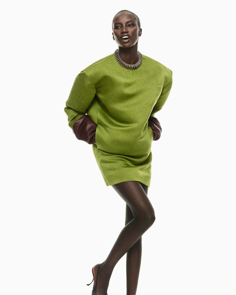 石洗桑蚕丝缎面方正版型连衣裙