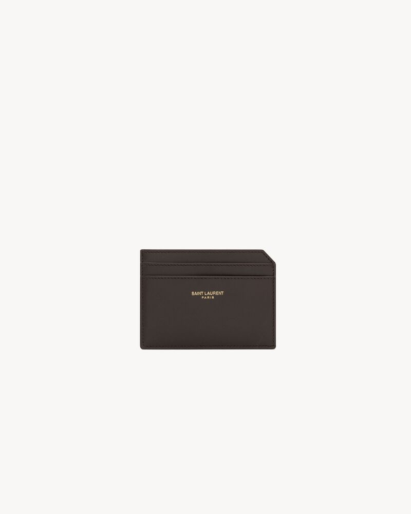 Saint Laurent Paris双色光滑牛皮革开放式卡包