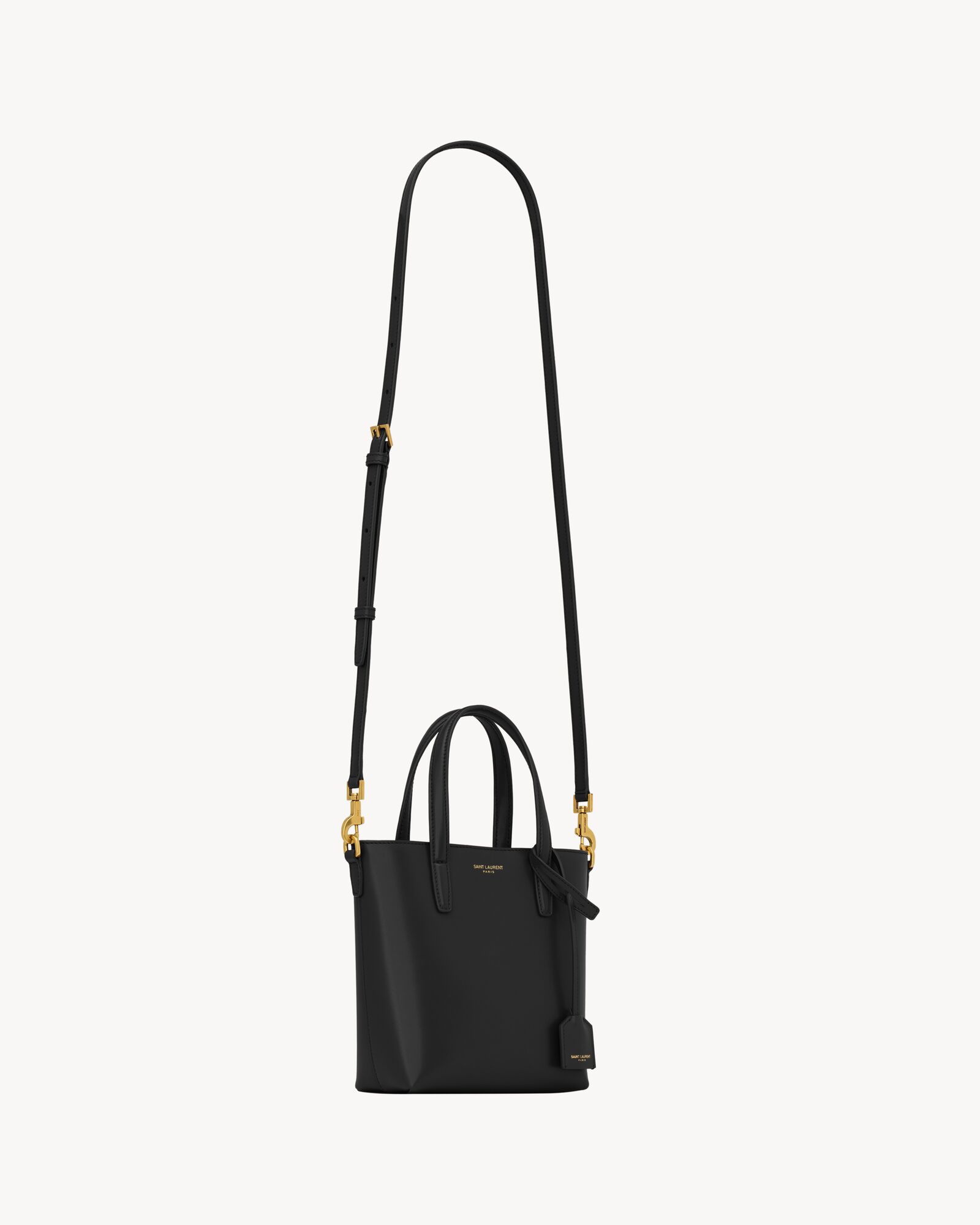 黑色SHOPPING SAINT LAURENT迷你皮革手袋