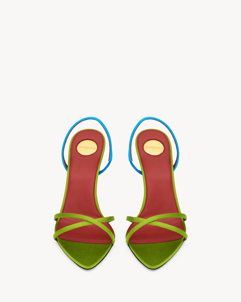 JUSTIFY绉缎露跟凉鞋