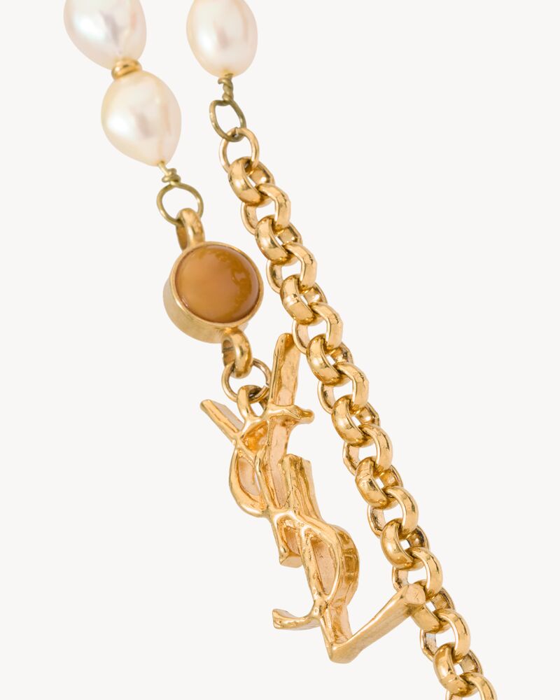 LE CASSANDRE树脂和金属圆珠链条腰带