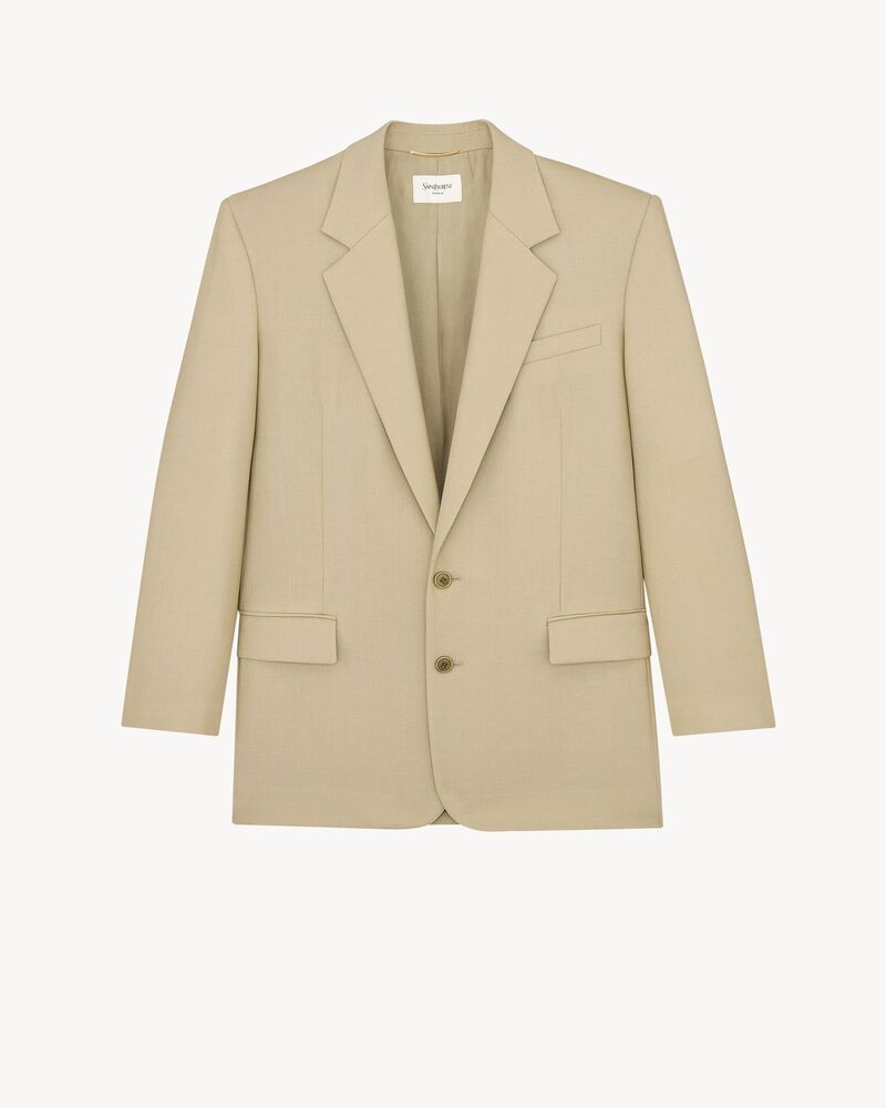 羊毛和桑蚕丝帆布夹克