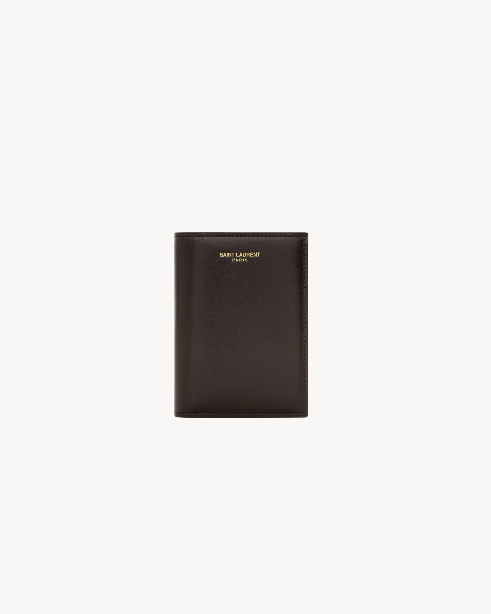 SAINT LAURENT PARIS双色光滑牛皮革信用卡钱包