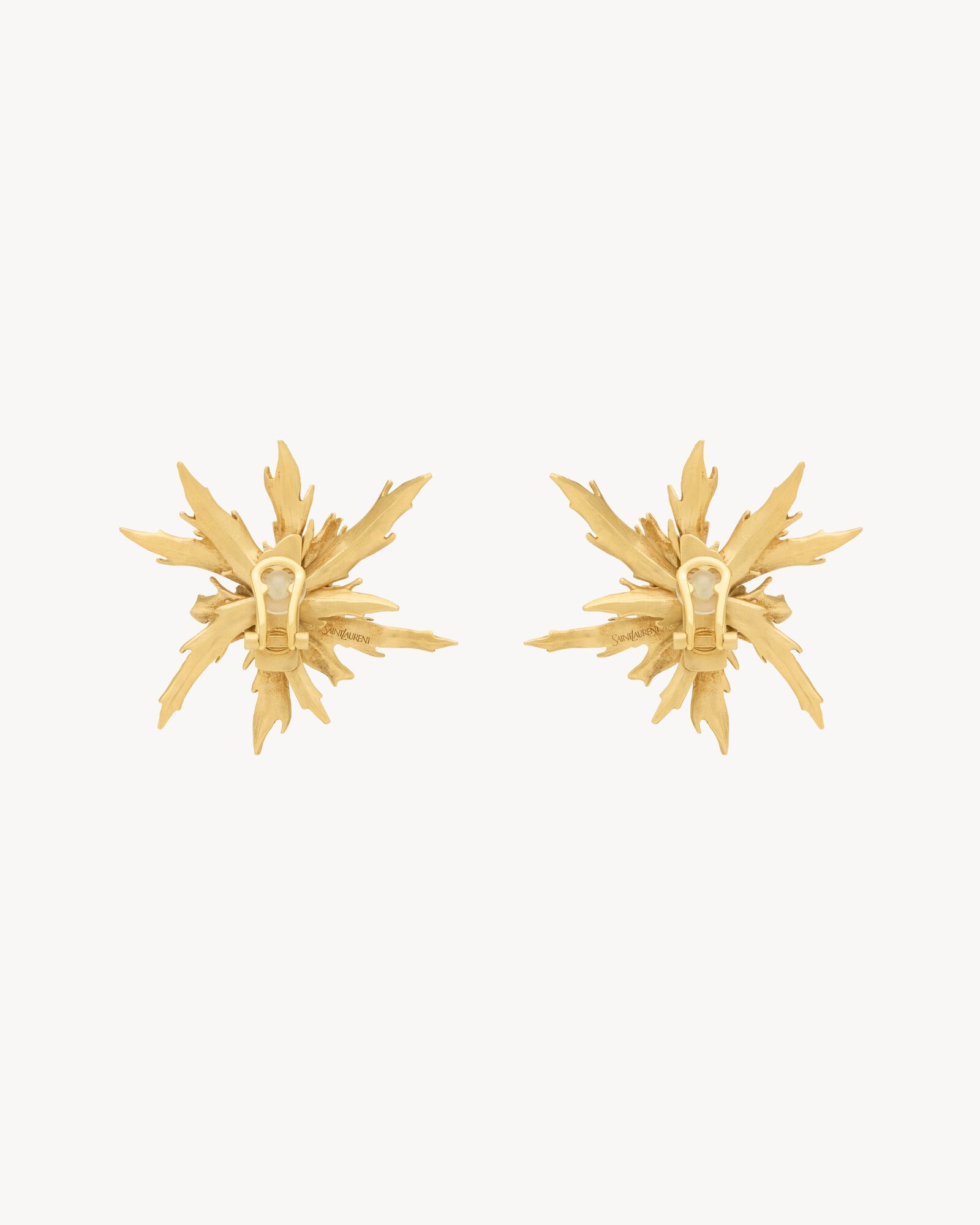 古旧金色蓟花金属耳环