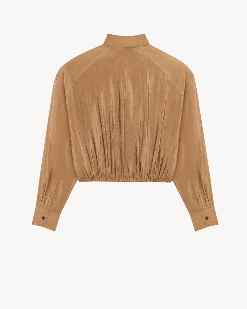 塔夫绸花结衬衫