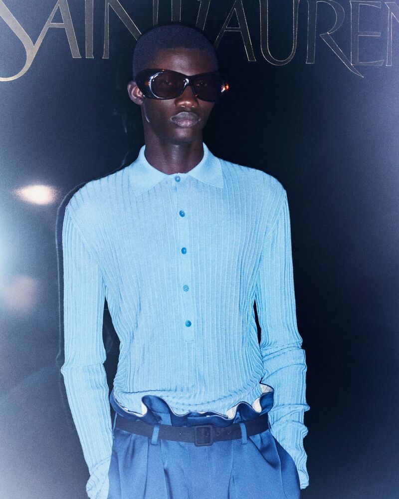 扁平罗纹山羊绒、羊毛和桑蚕丝POLO衫