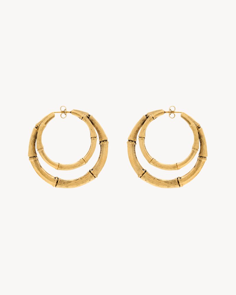 竹节双环金属耳环