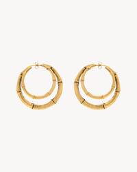 竹节双环金属耳环