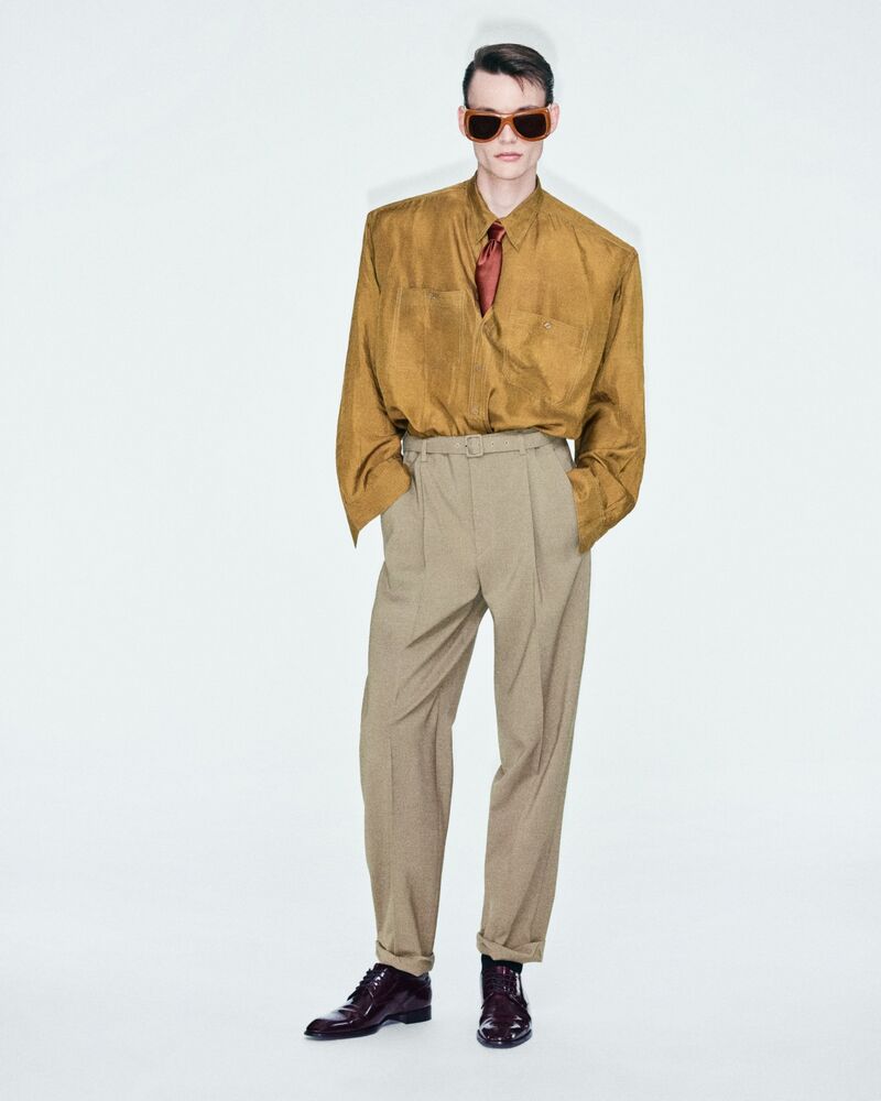 羊毛和马海毛修身长裤