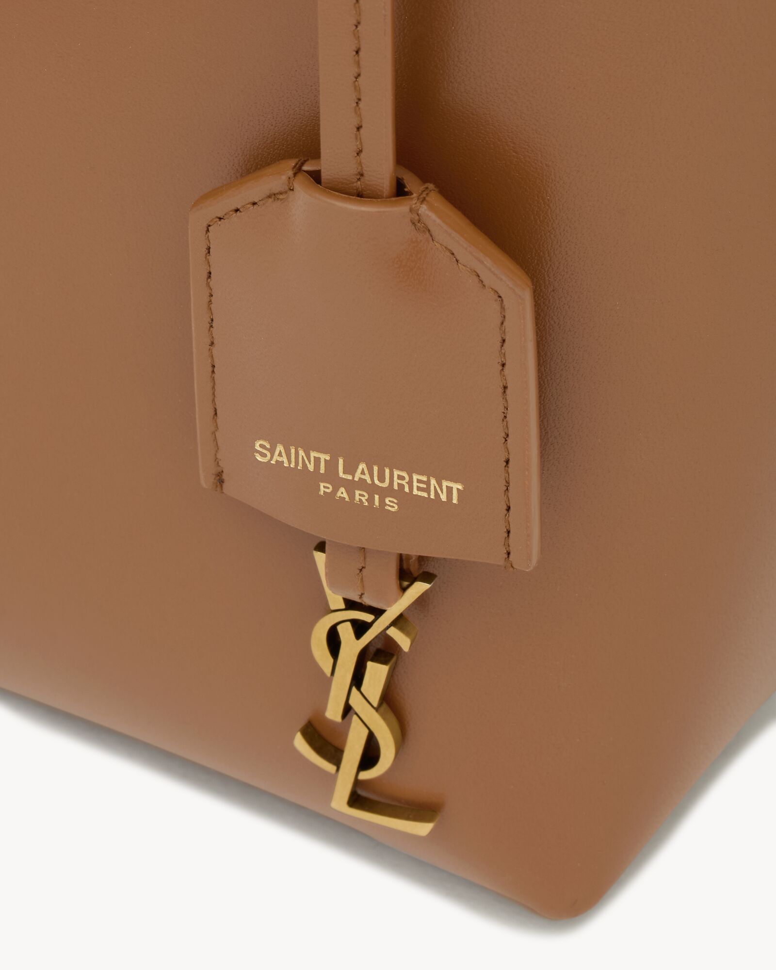 狐狸色SHOPPING SAINT LAURENT迷你皮革手袋