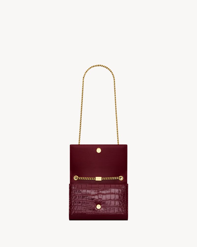 新KATE鳄鱼纹压印漆皮手袋