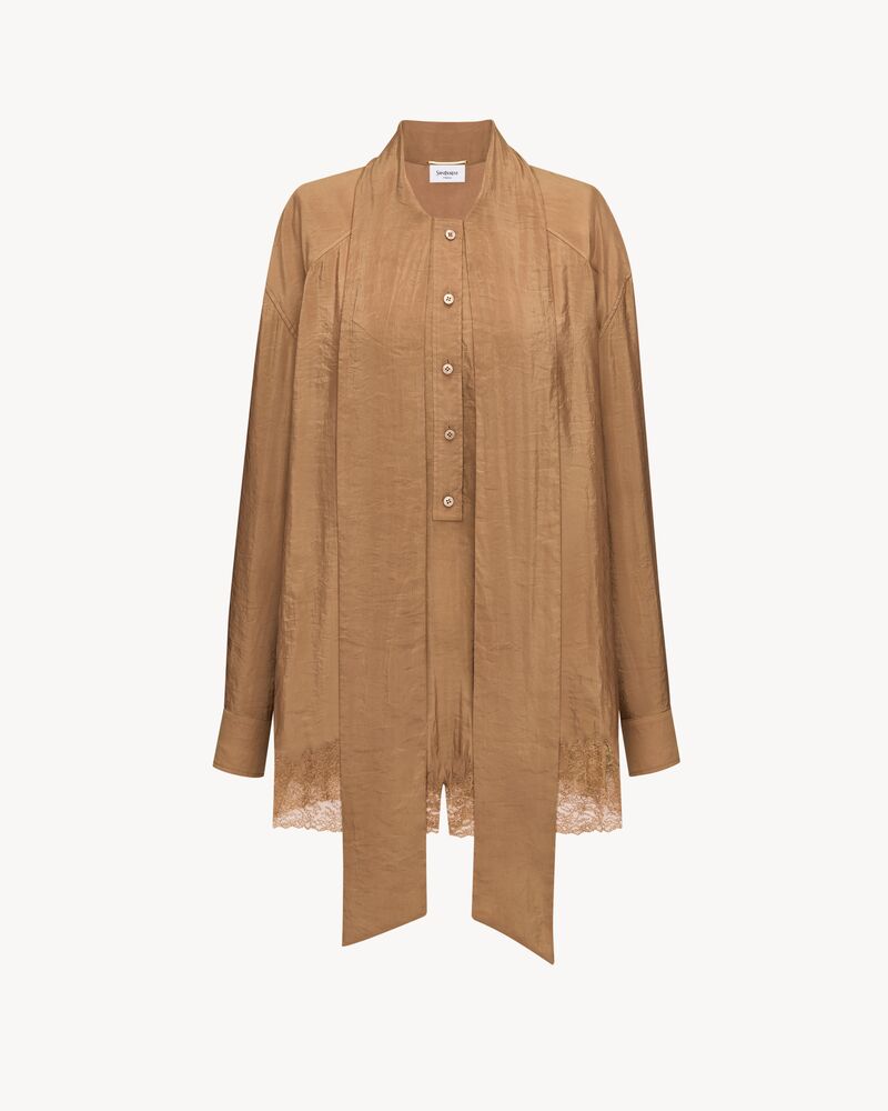 塔夫绸花结连衫裤