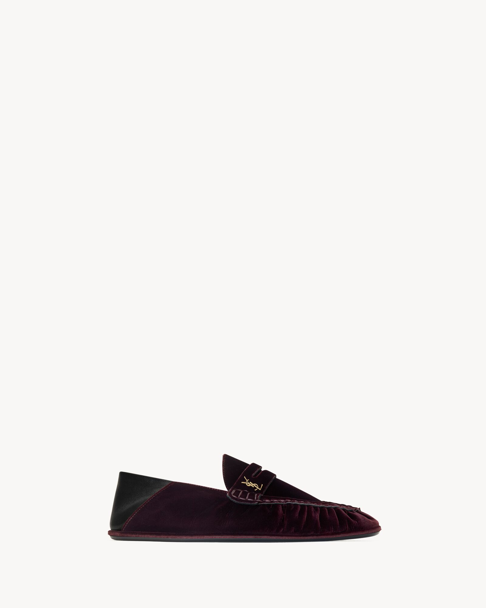 紫红色LE LOAFER可折叠丝绒乐福鞋