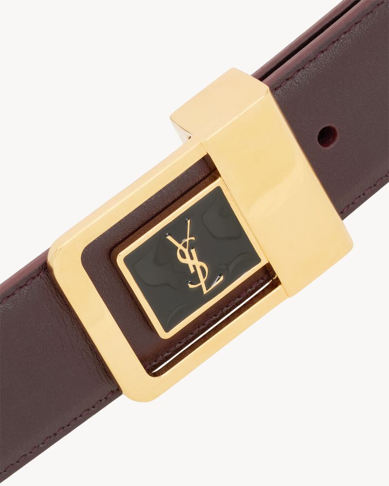 LA 66搭扣漆面皮革腰带