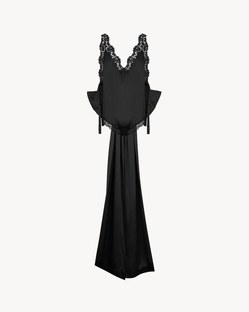 桑蚕丝平纹绉缎蕾丝连衫裤