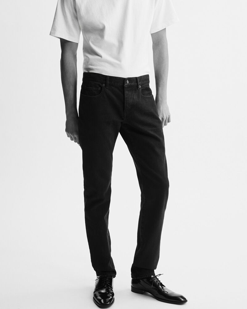 南方蓝修身牛仔裤