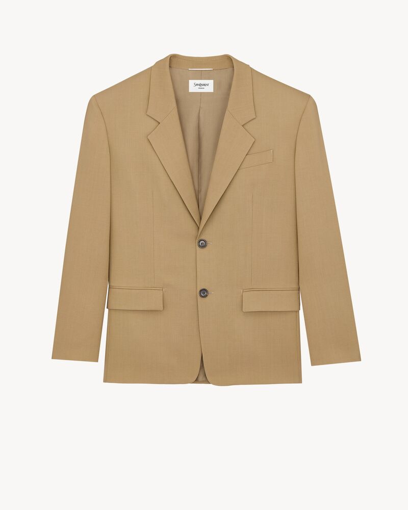 羊毛和马海毛帆布夹克