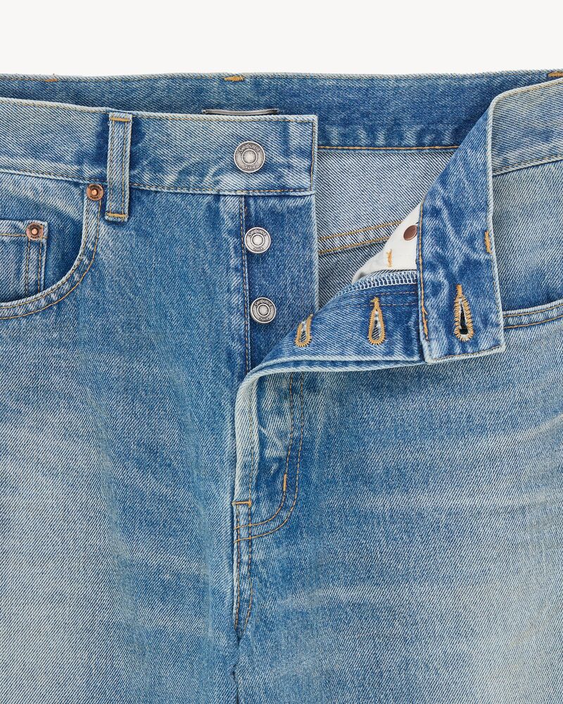 MICK靛蓝海洋色长款牛仔裤