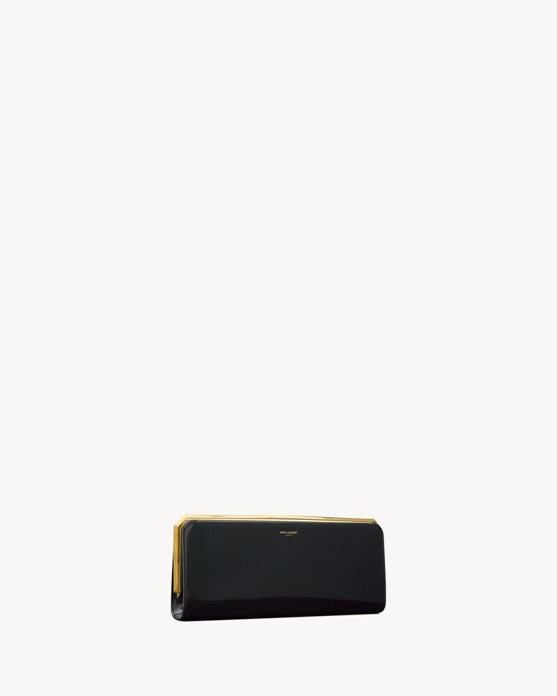 DATE CHARNIÈRE minaudière抛光皮革晚宴包
