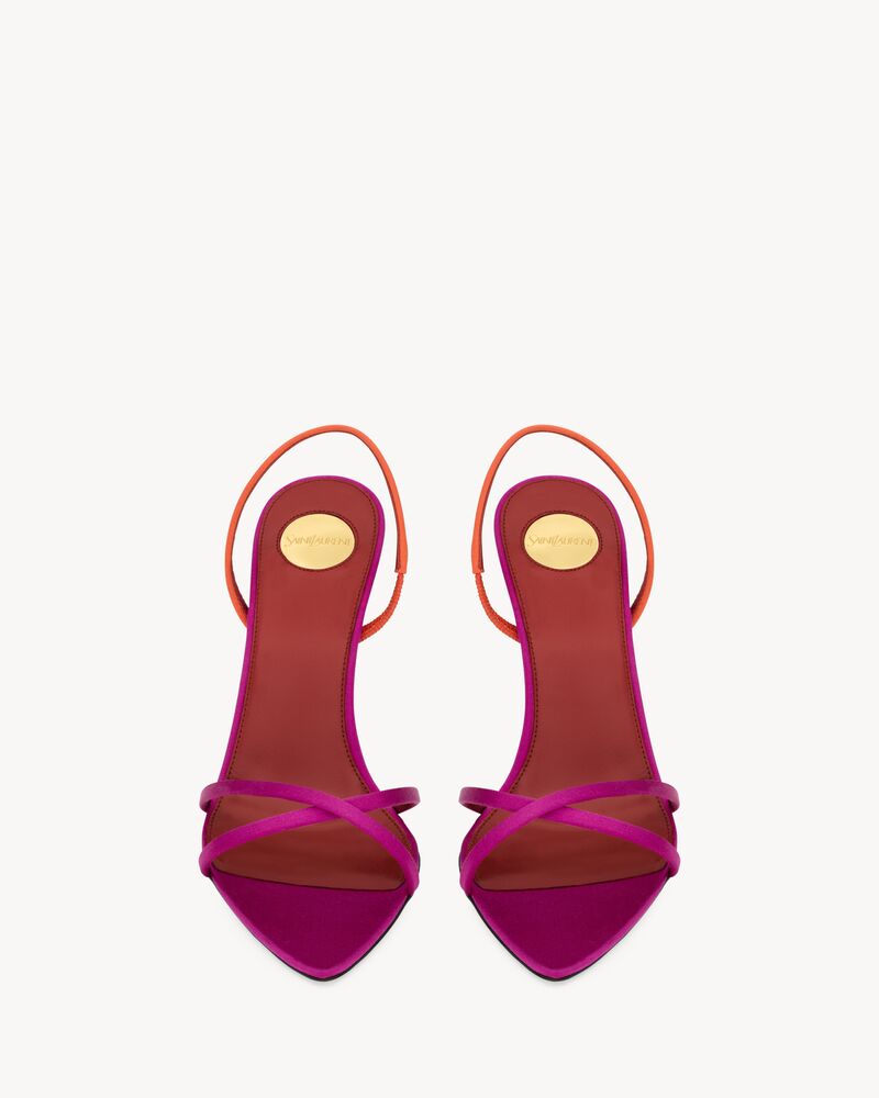 JUSTIFY绉缎露跟凉鞋