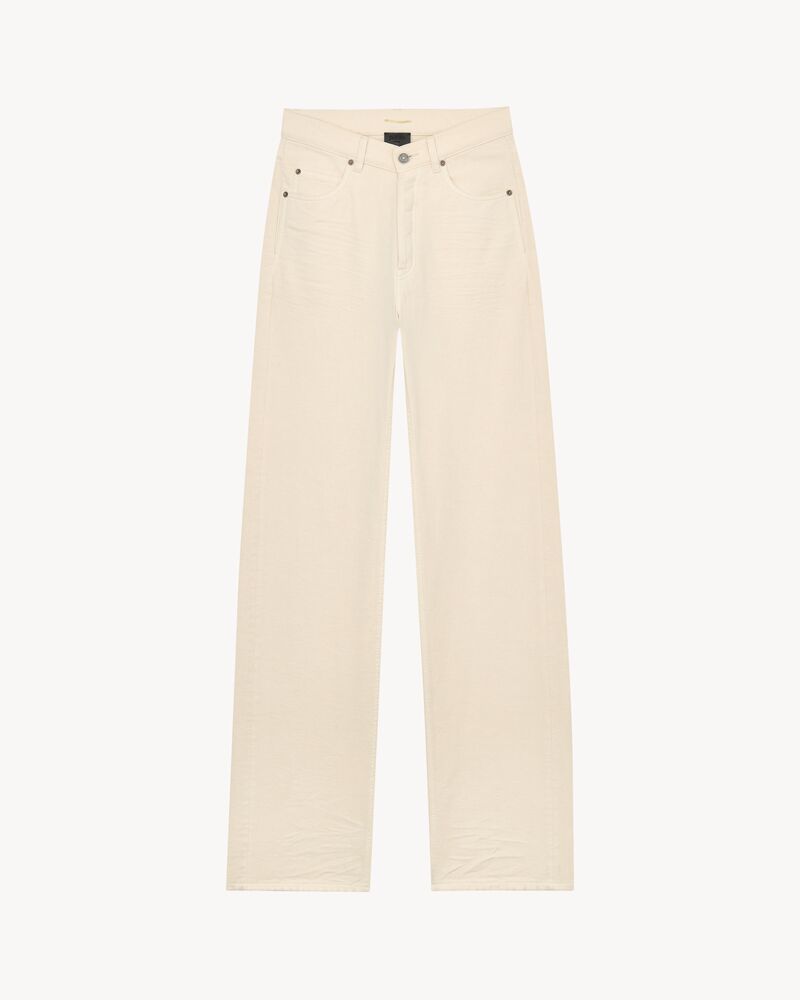 90年代风格V型腰法式宽松牛仔长裤