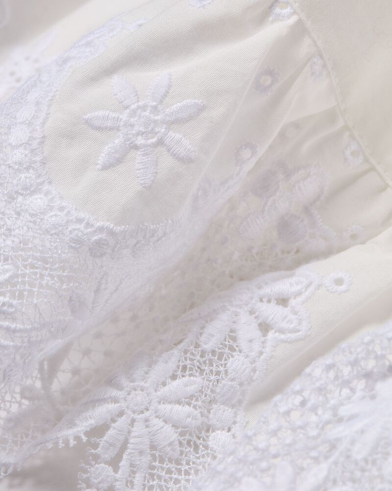 刺绣棉府绸A字连衣裙