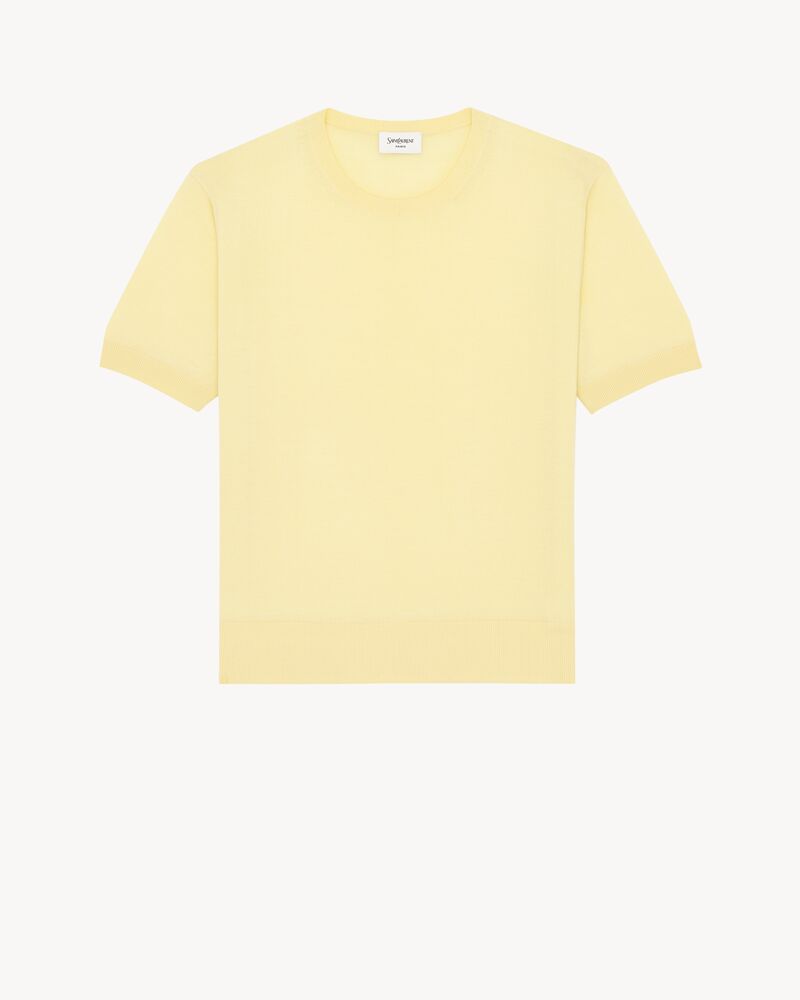 山羊绒、羊毛和桑蚕丝圆领T恤