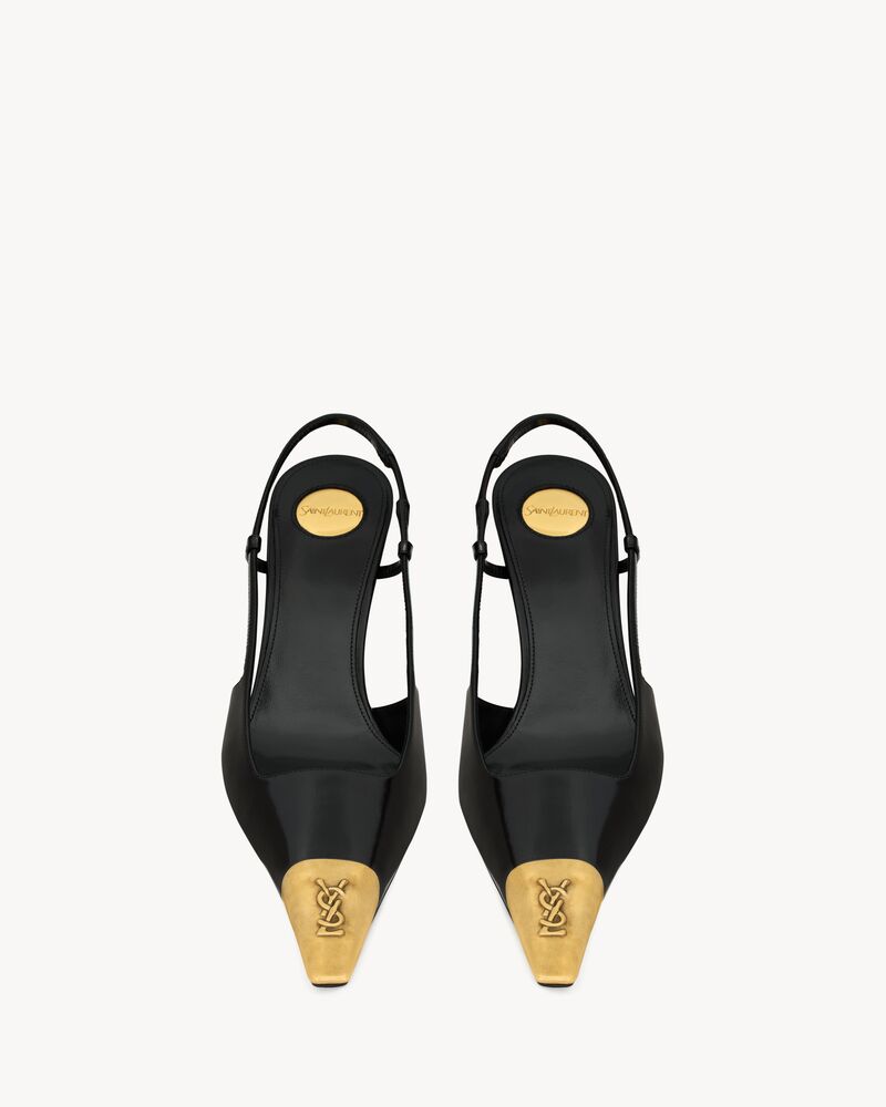 JEANNE光滑皮革露跟高跟鞋