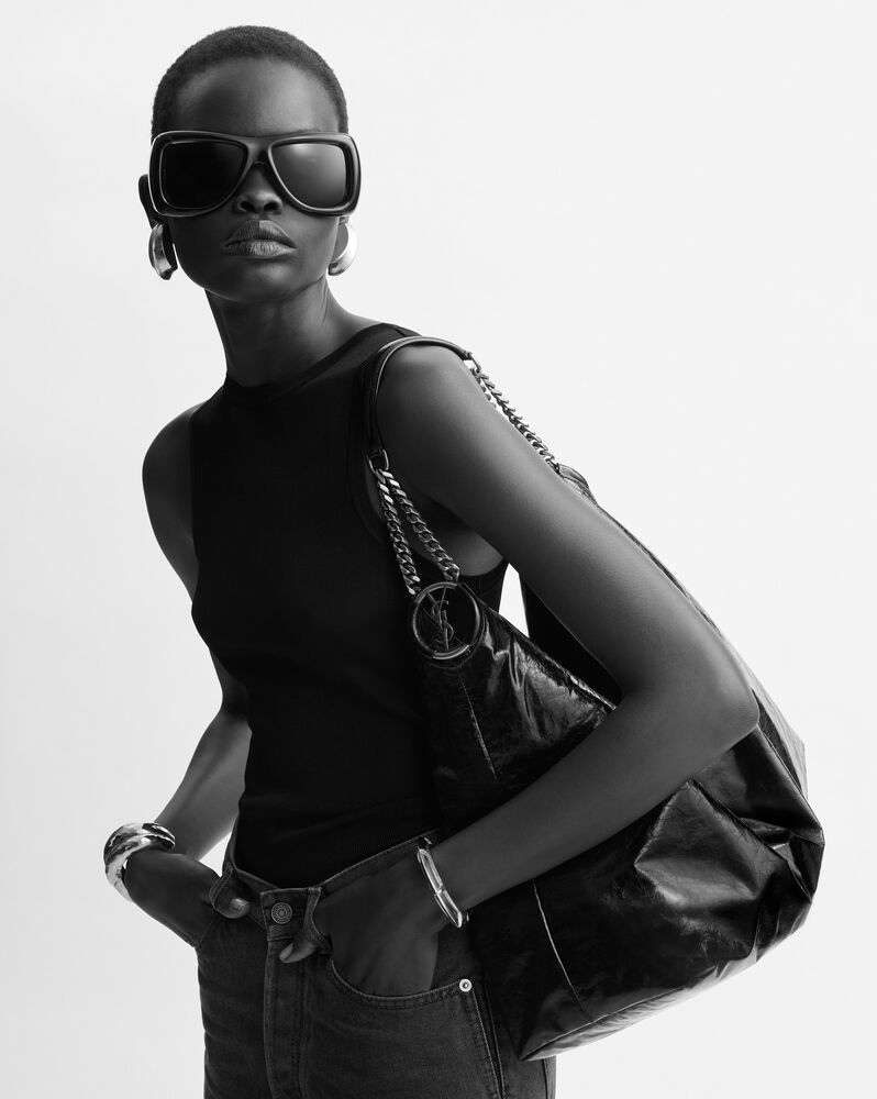 HORTENSE亮面皮革Hobo手袋