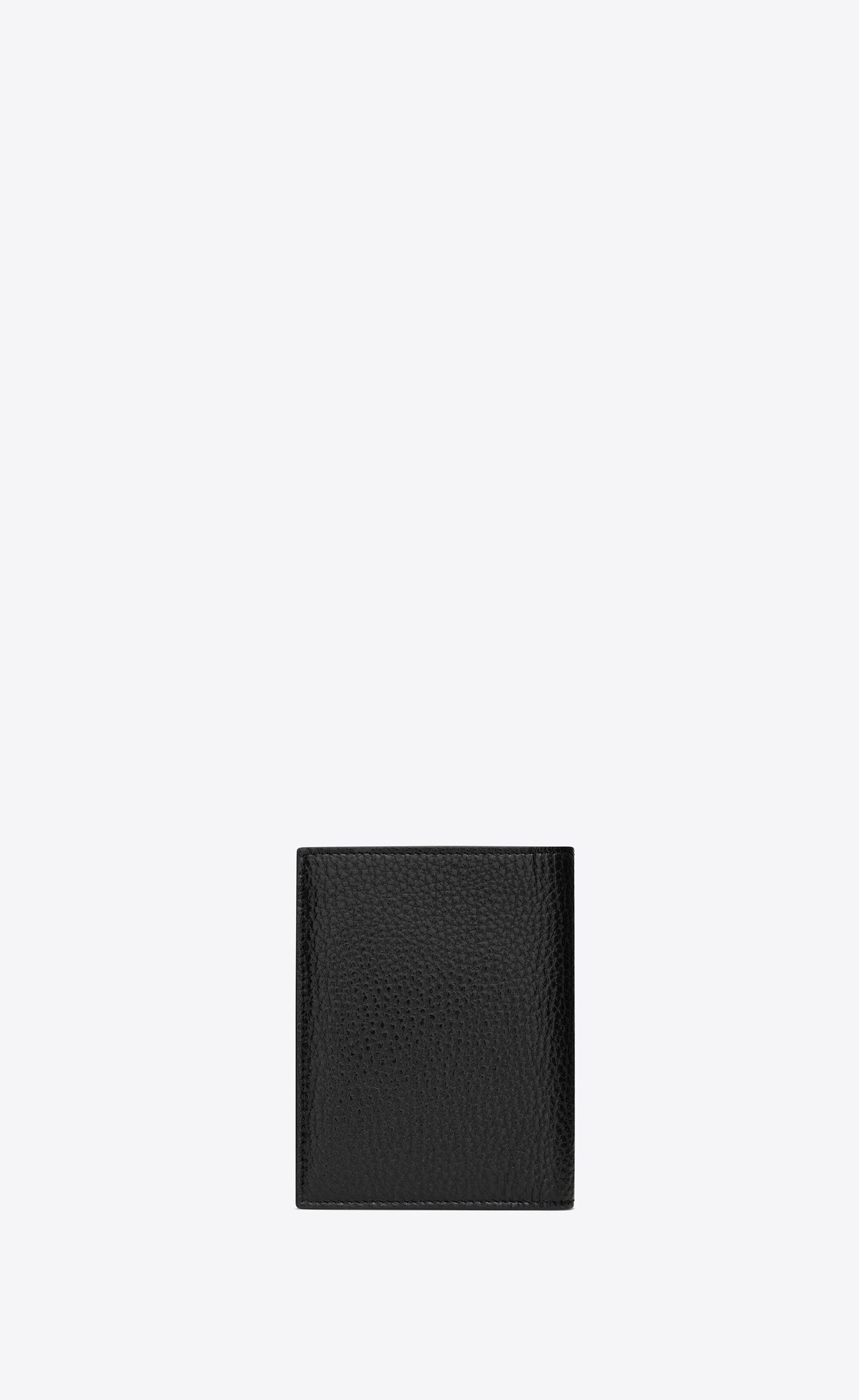 黑色TINY LE CASSANDRE粒面皮革信用卡钱包