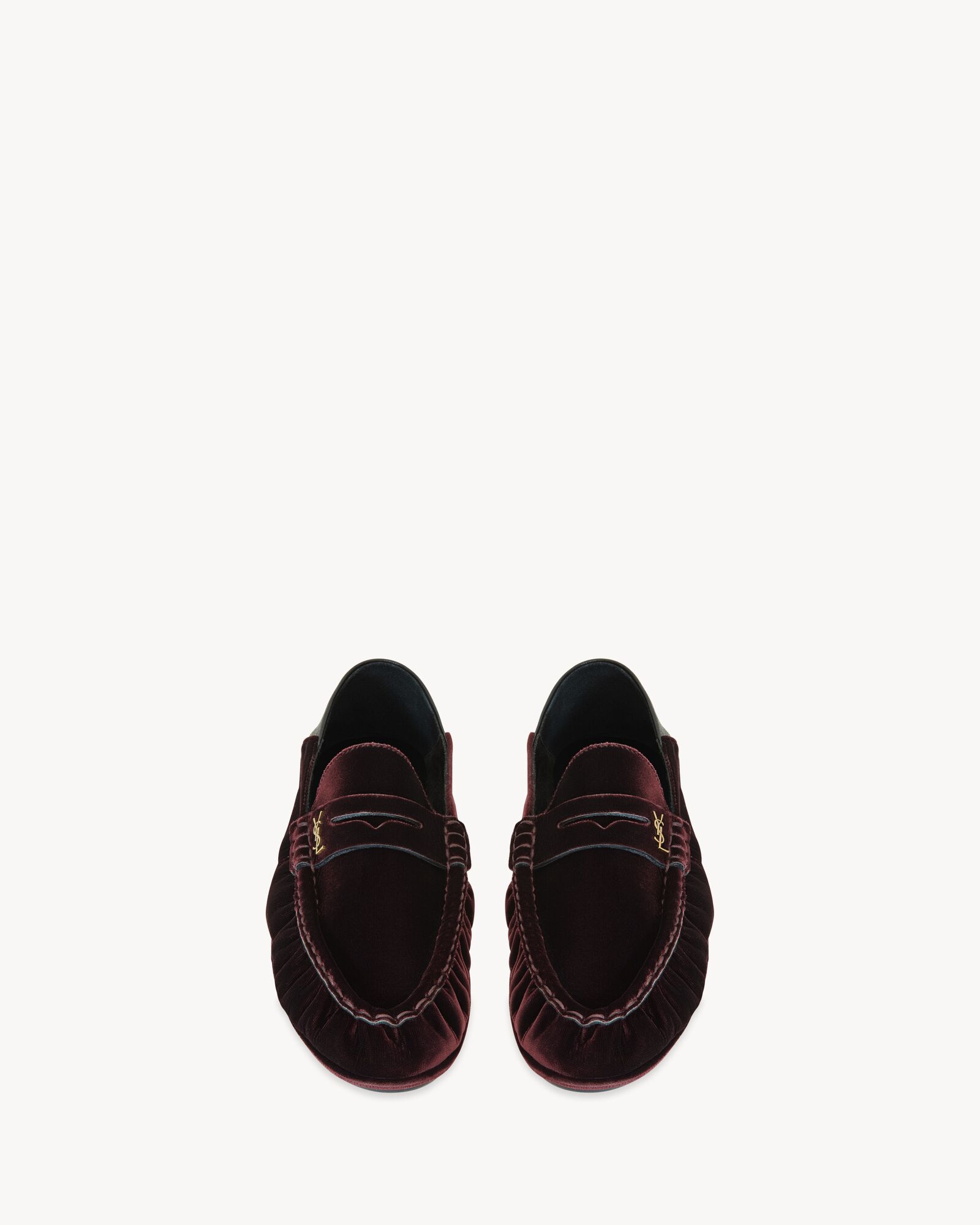 紫红色LE LOAFER可折叠丝绒乐福鞋