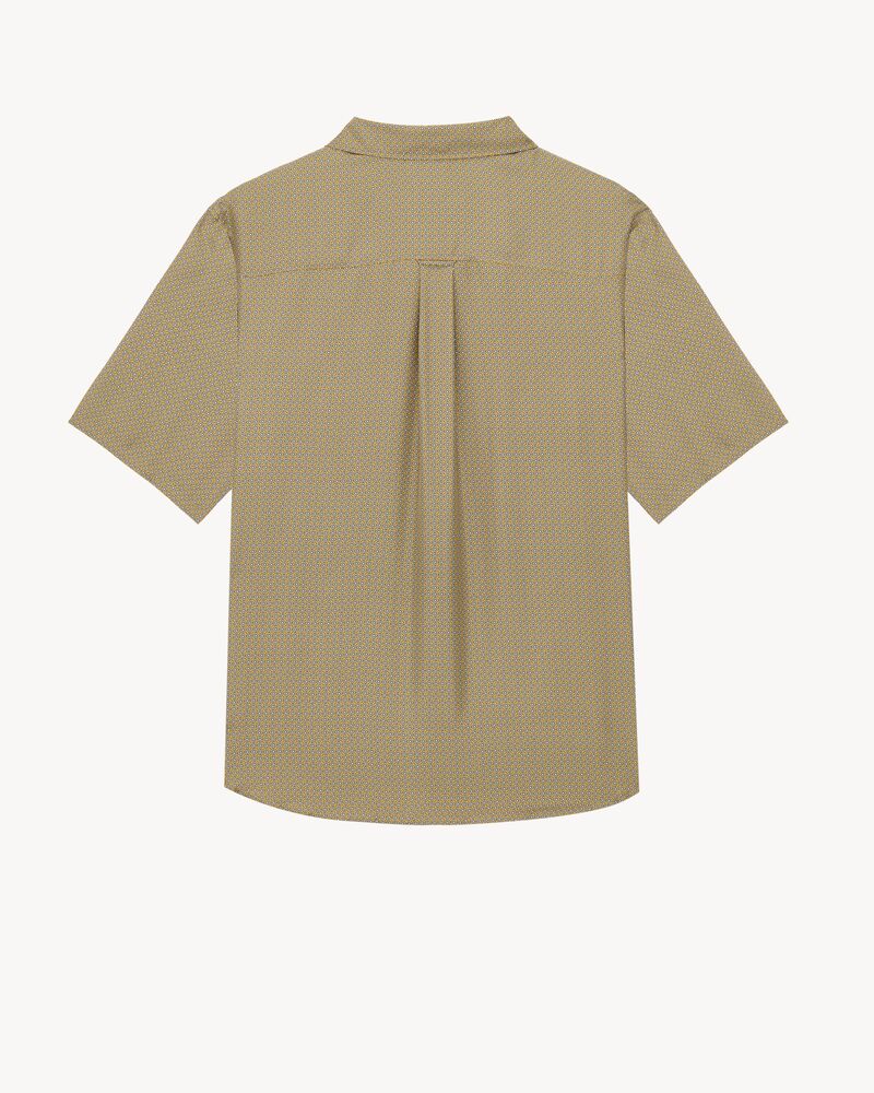 几何桑蚕丝缎面衬衫