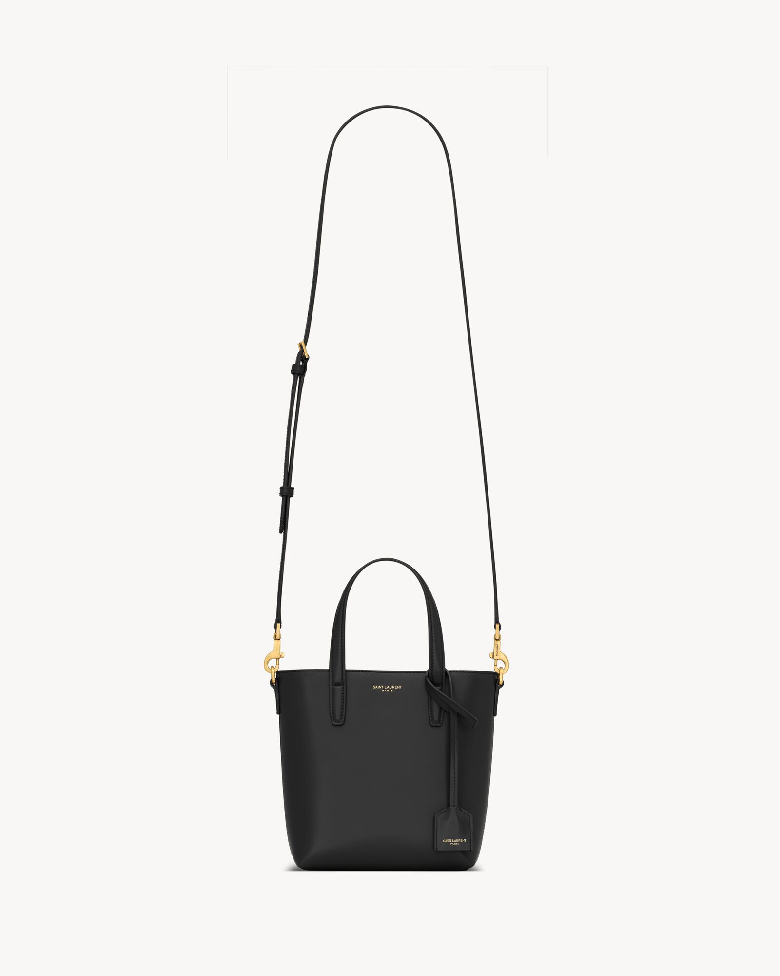 黑色SHOPPING SAINT LAURENT迷你皮革手袋
