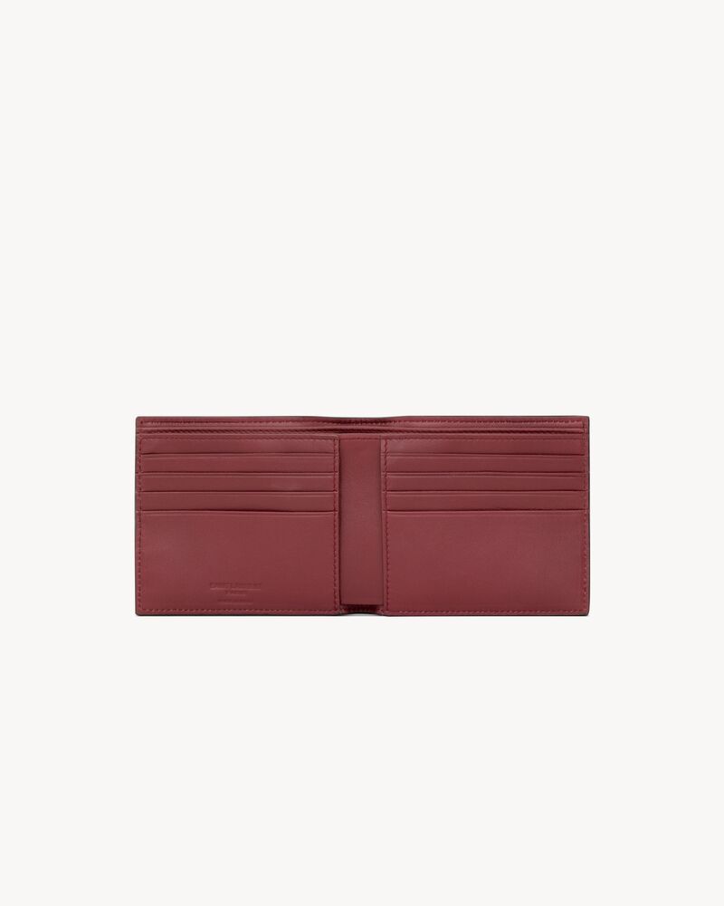 SAINT LAURENT PARIS双色光滑牛皮革横款钱包
