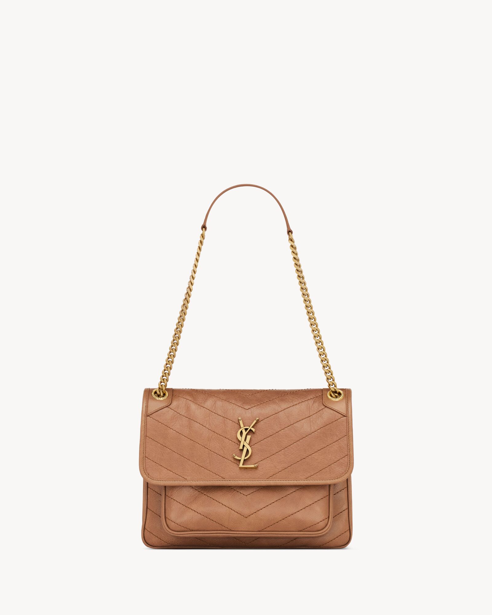 NIKI中号复古皮革手袋