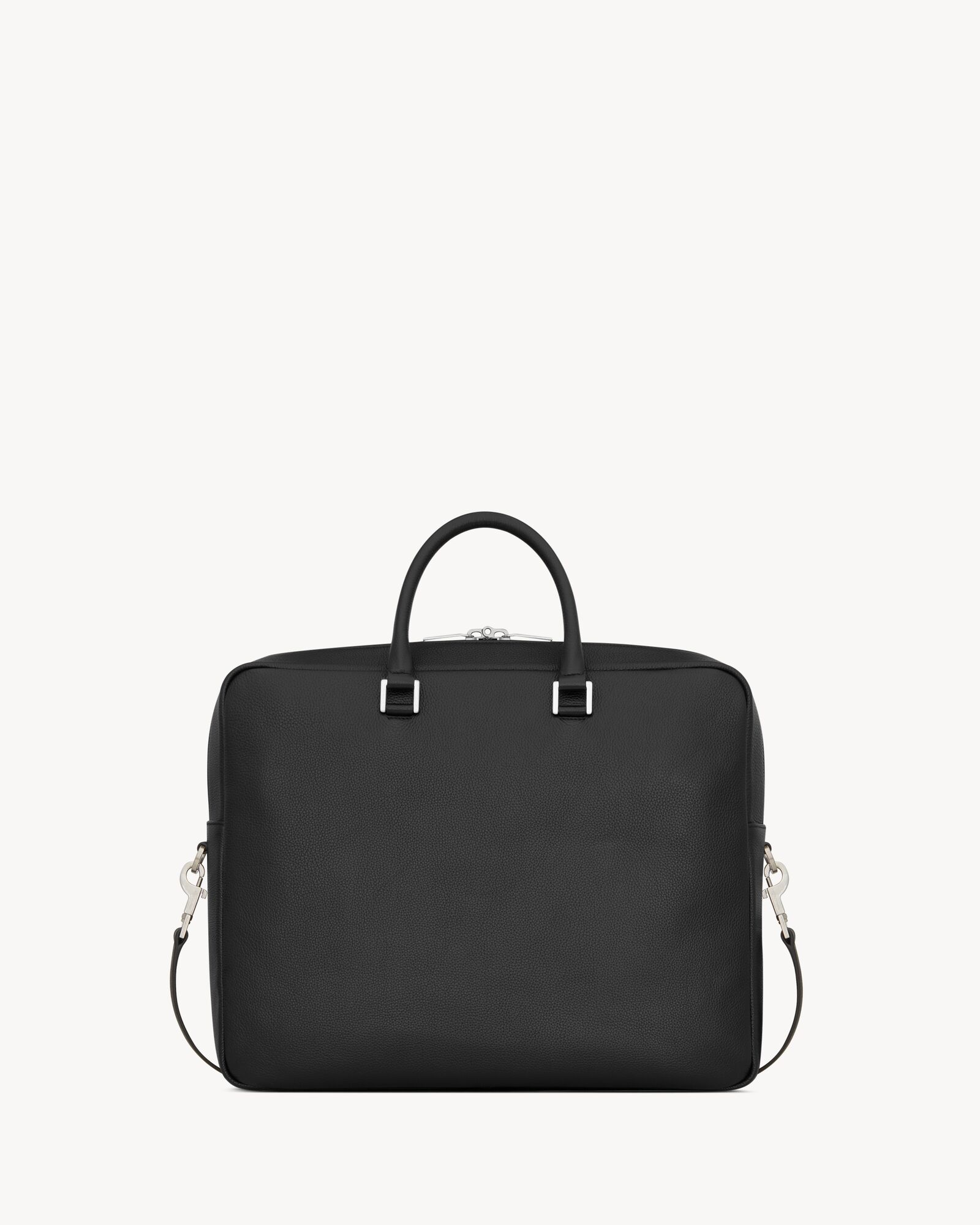Sac de Jour 大号黑色粒纹软皮公文包