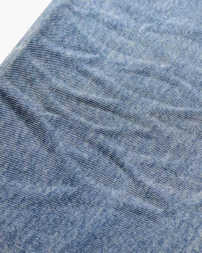 南方蓝修身牛仔裤