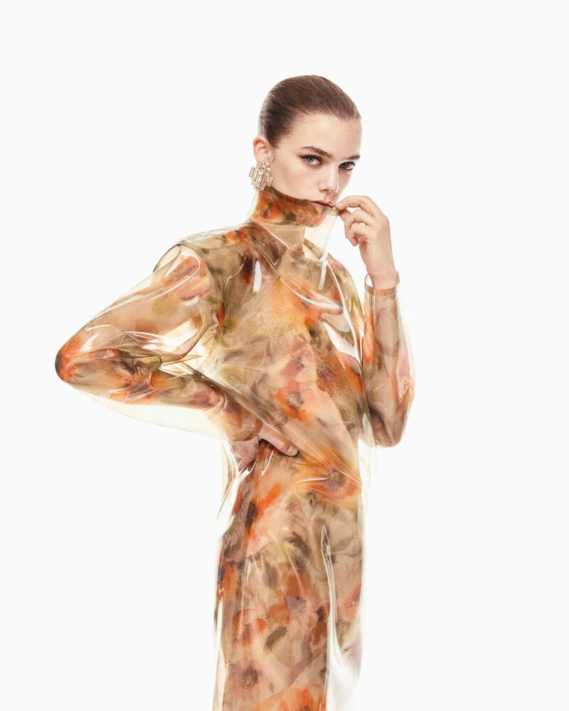 花卉硅胶方正版型连衣裙