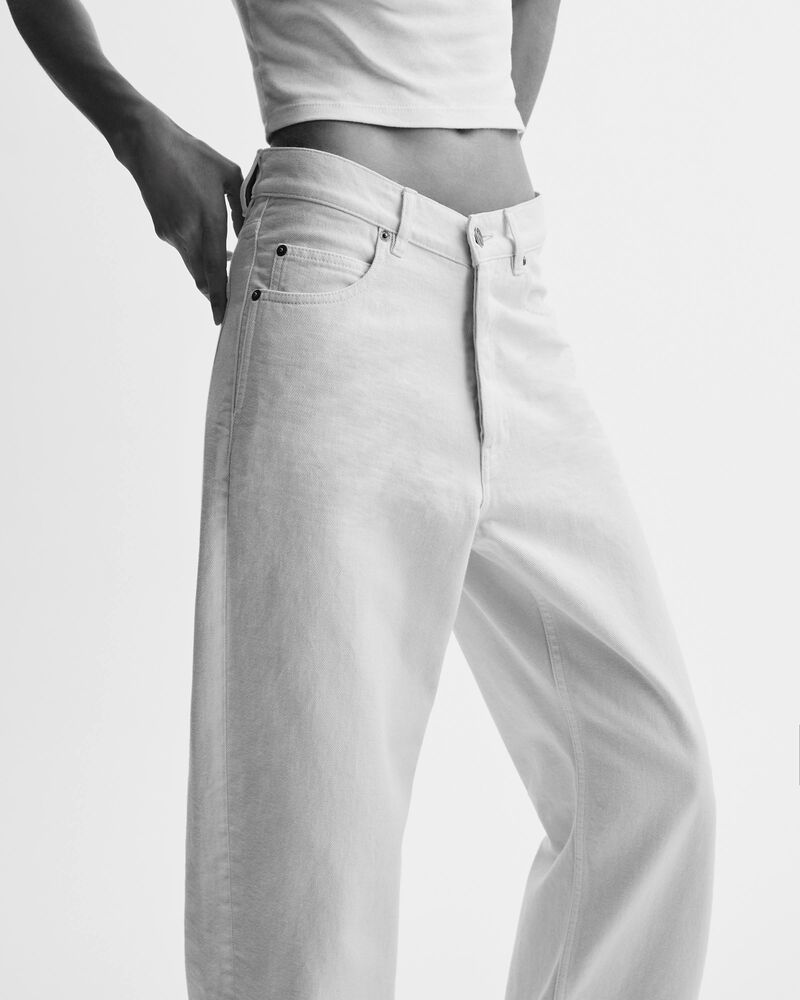 90年代风格V型腰法式宽松牛仔长裤