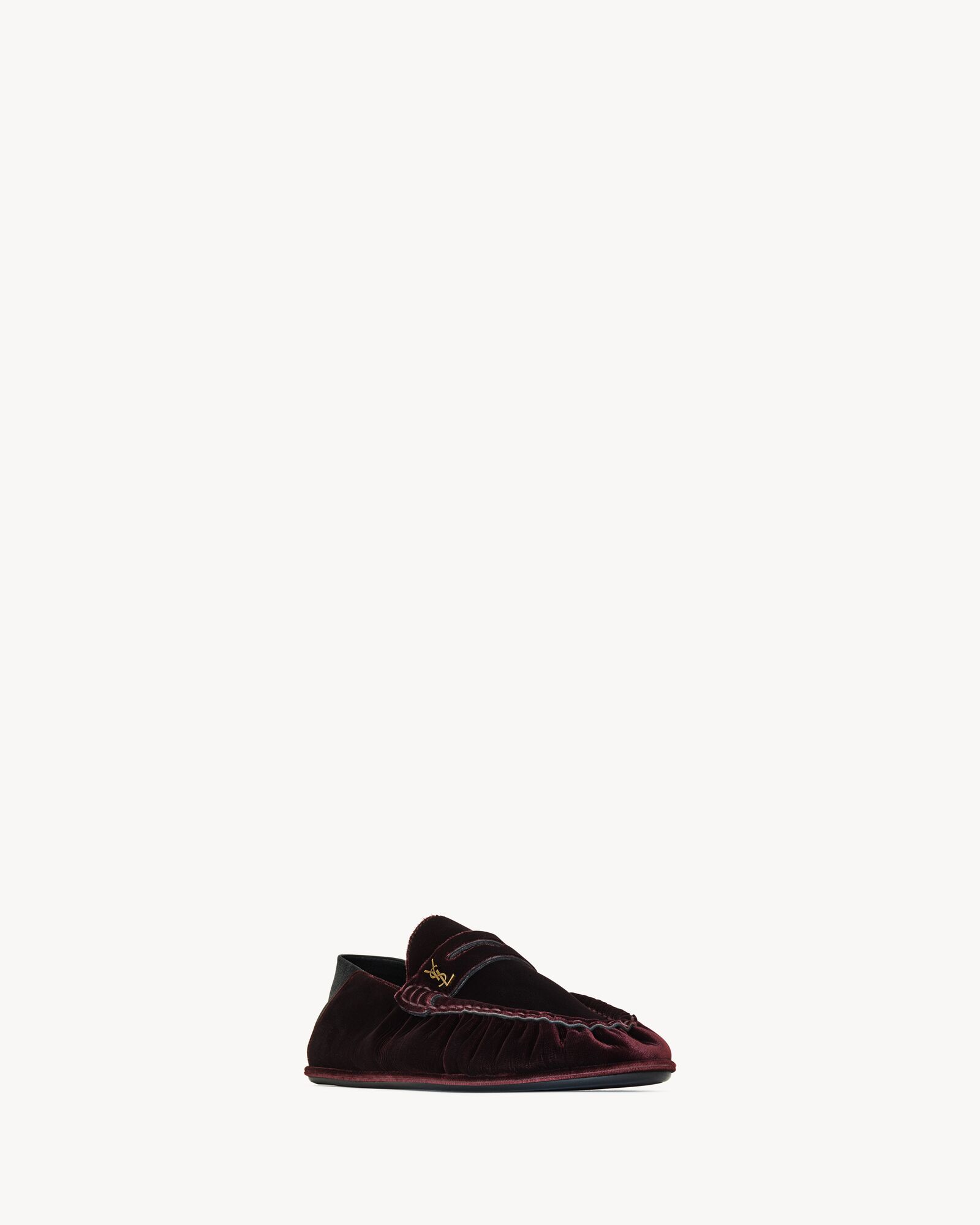 紫红色LE LOAFER可折叠丝绒乐福鞋