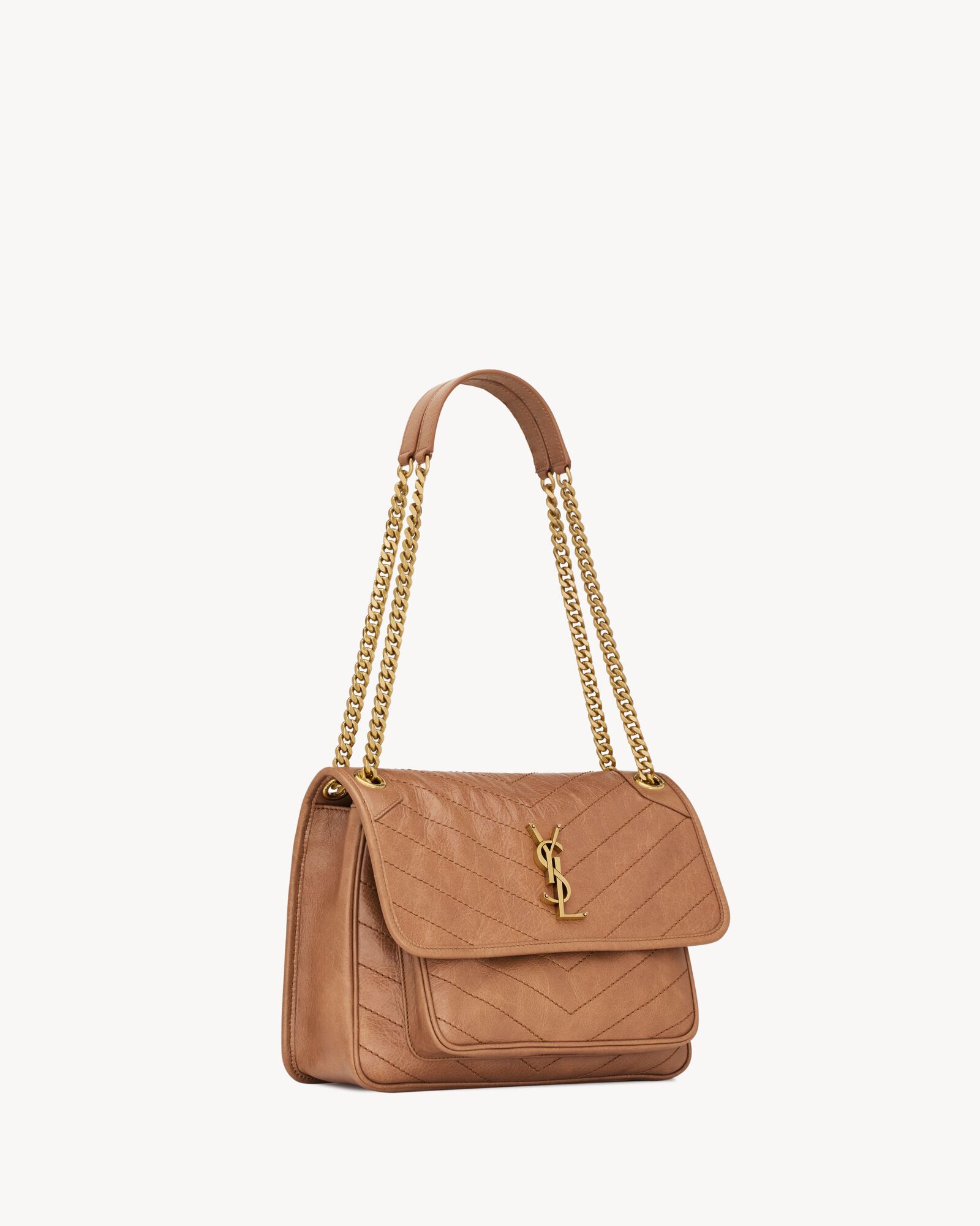 NIKI中号复古皮革手袋