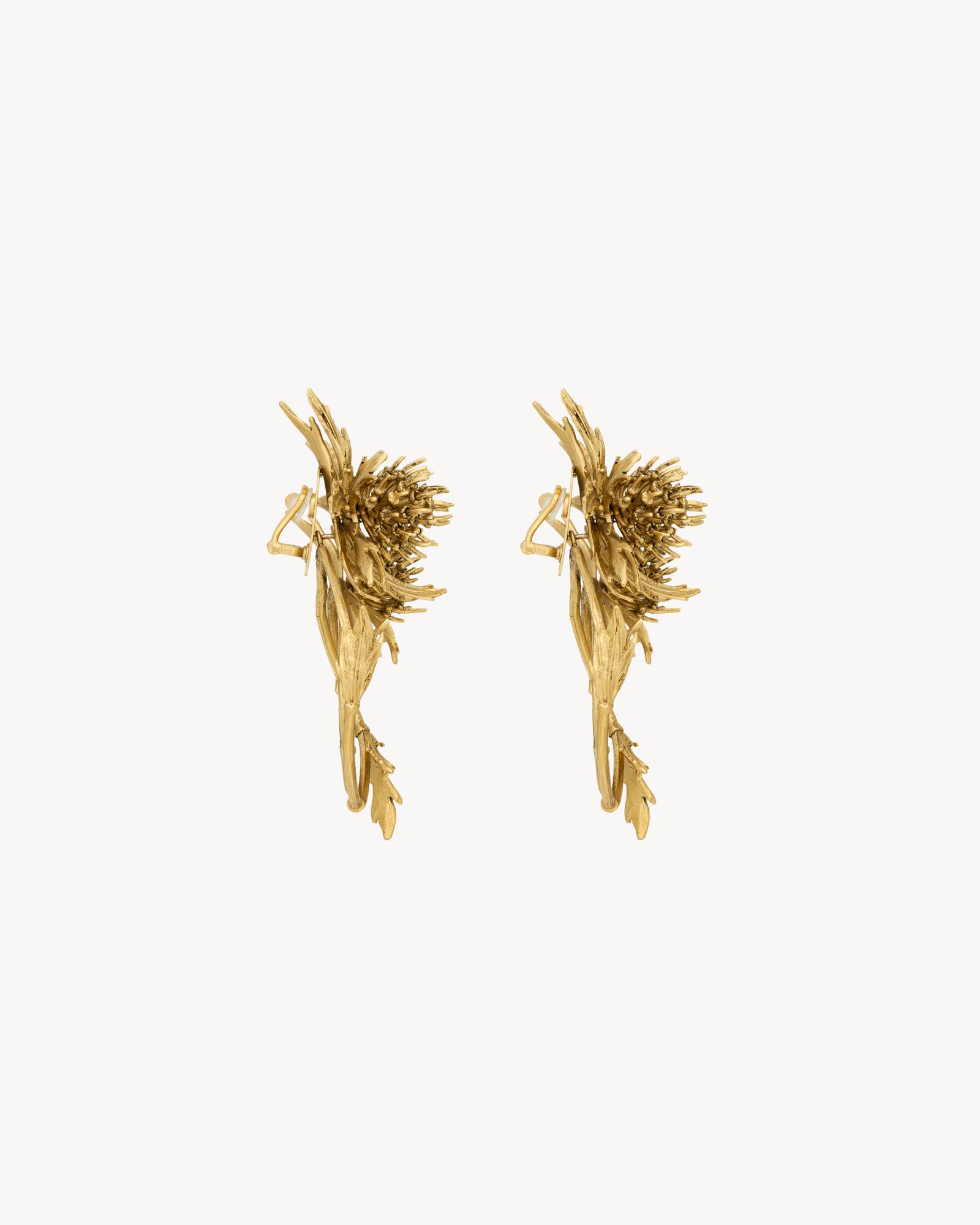 蓟花金属环扣耳环