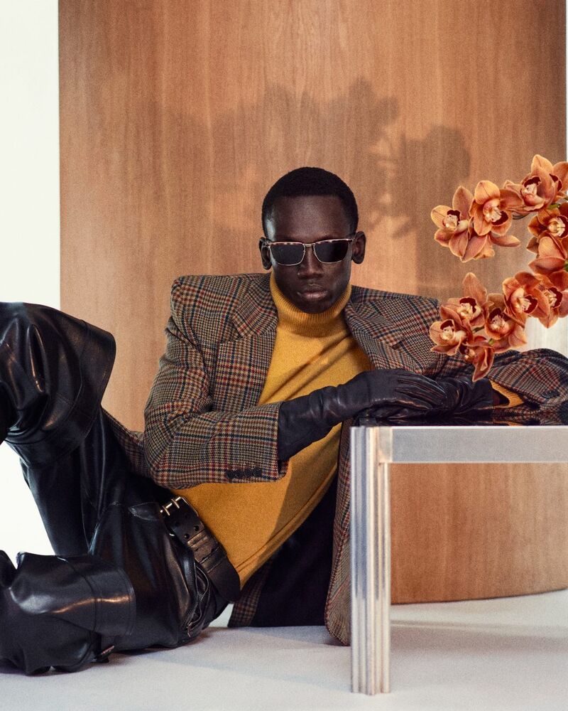 皮革和桑蚕丝长款手套