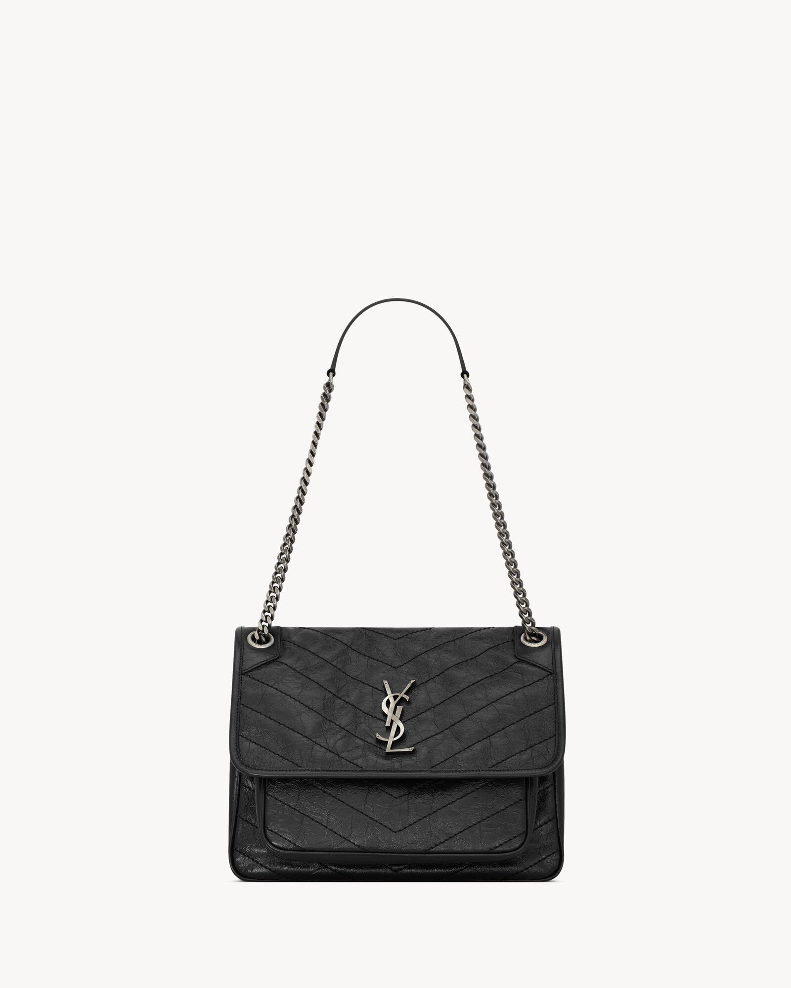 NIKI中号复古皮革手袋