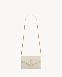 CASSANDRE ENVELOPE粒面皮革链条钱包