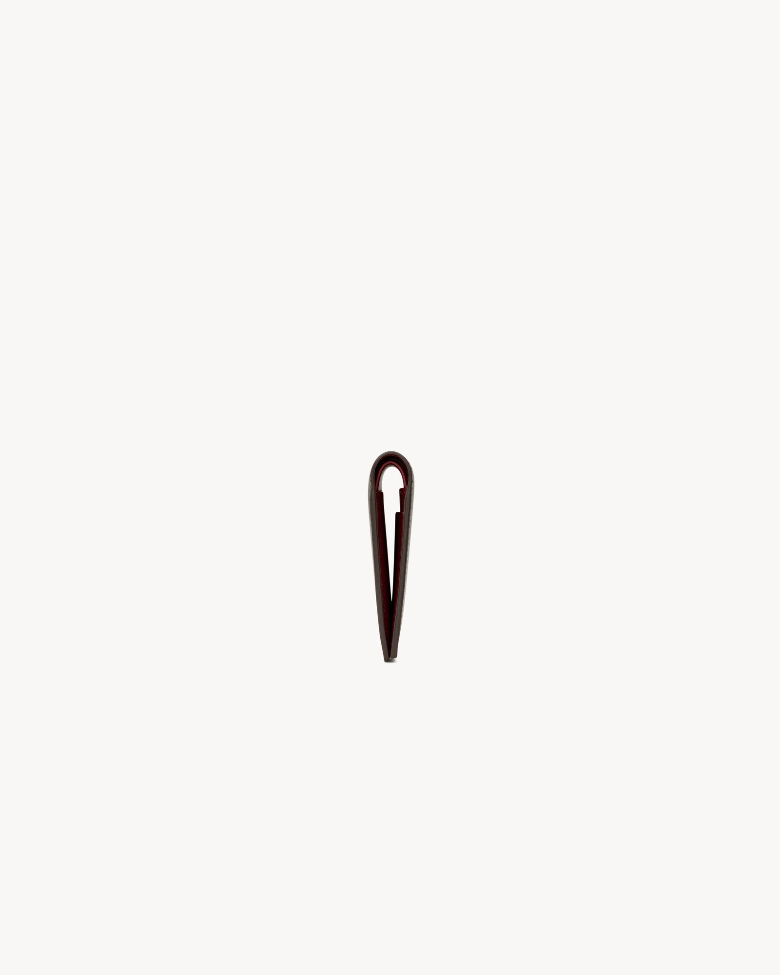 SAINT LAURENT PARIS双色光滑牛皮革信用卡钱包
