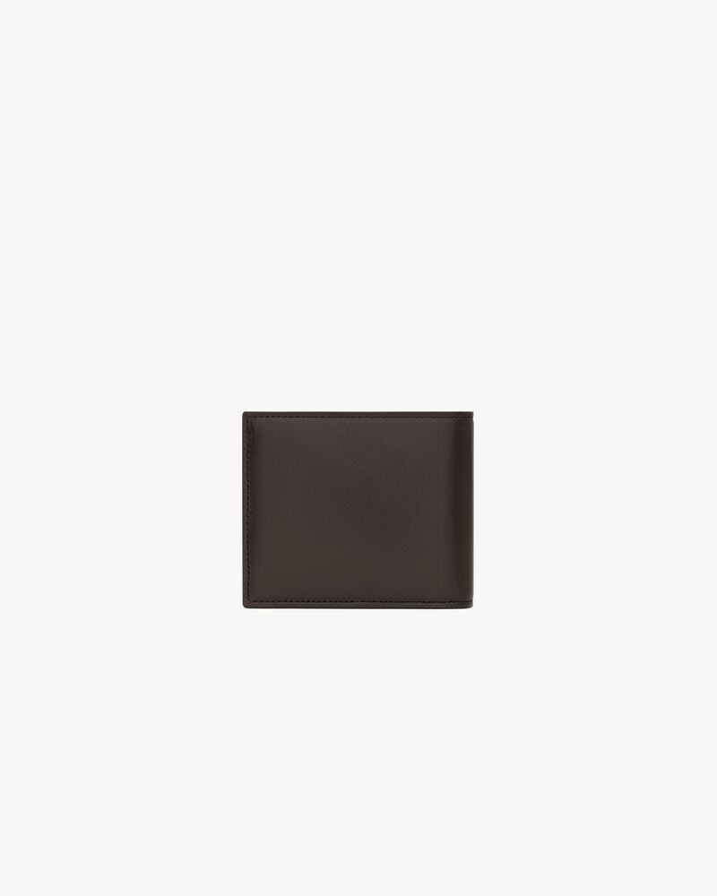 SAINT LAURENT PARIS双色光滑牛皮革横款钱包
